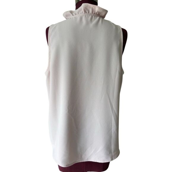 J Crew Ruffled Sleeveless Top Blouse  size M Light Pink - Picture 2 of 7